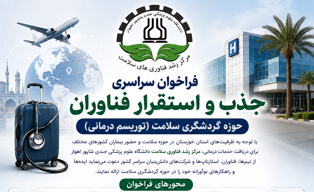 فراخوان جذب و استقرار تیم‌های فناور و استارتاپ‌های سراسر کشور در حوزه گردشگری سلامت